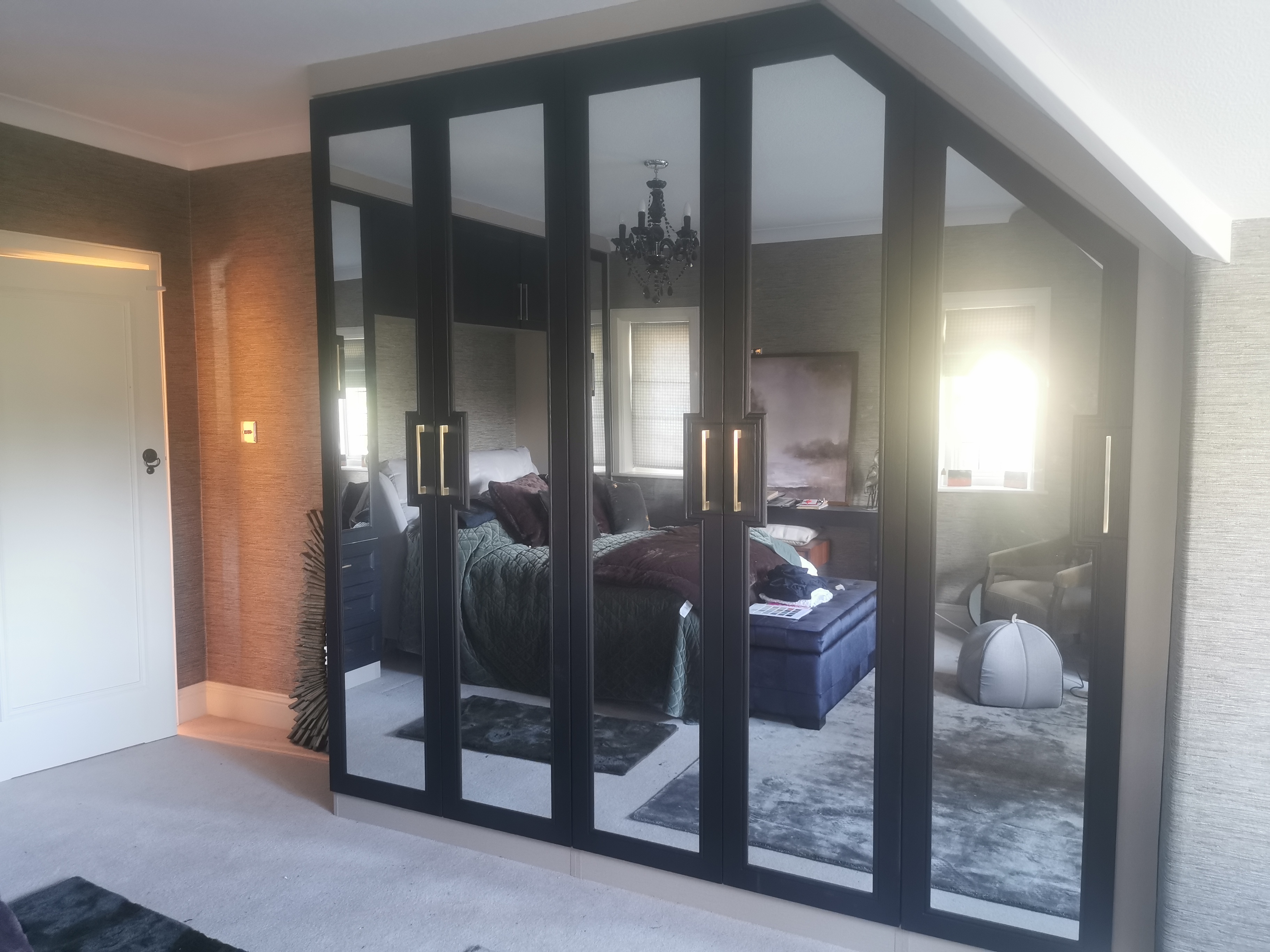 Black Frame Mirror Wardrobes